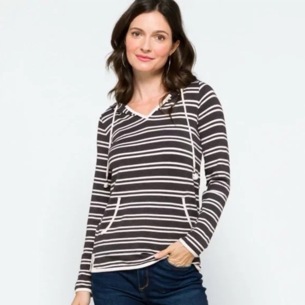 Women's Dark Grey French Terry Hoodie-Market and Spruce Size S